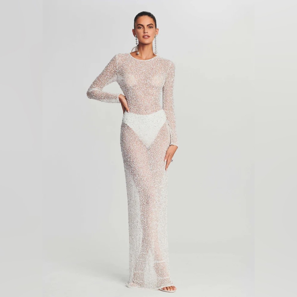Heidi Sequin Dress White Small/4